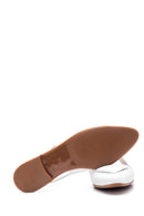 Women's White Leather Open-Back Ballerinas | Derimod