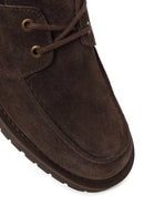 Woman Dark Mink Lace-Up Thick-Soled Suede Casual Shoes | Derimod