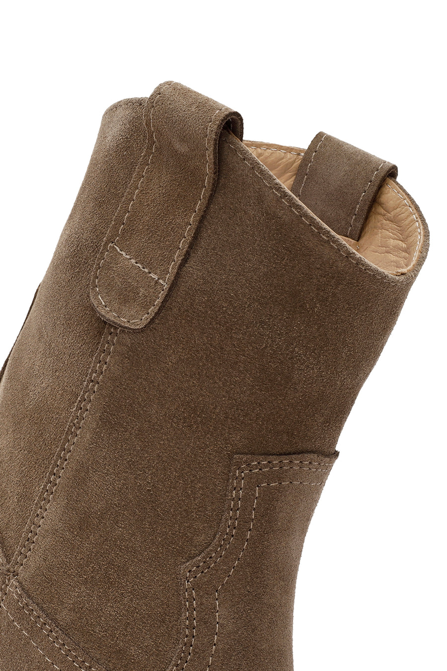 Woman Mink Suede Leather Cowboy Boots