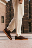 Erkek Kahverengi Bağcıklı Süet Deri Sneaker | Derimod