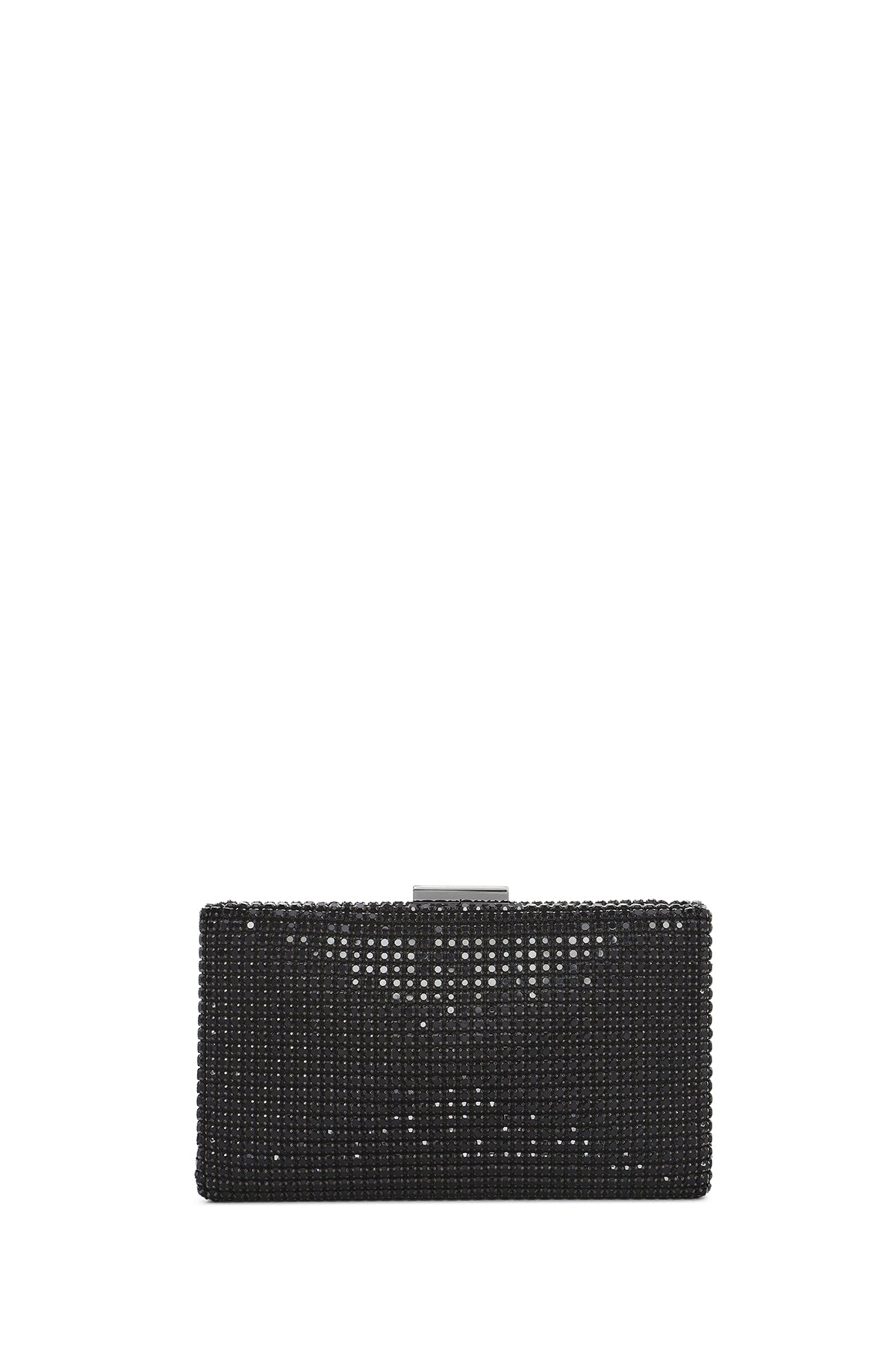 Kadın Siyah Uzun Askılı Taşlı Mini Portföy Çanta