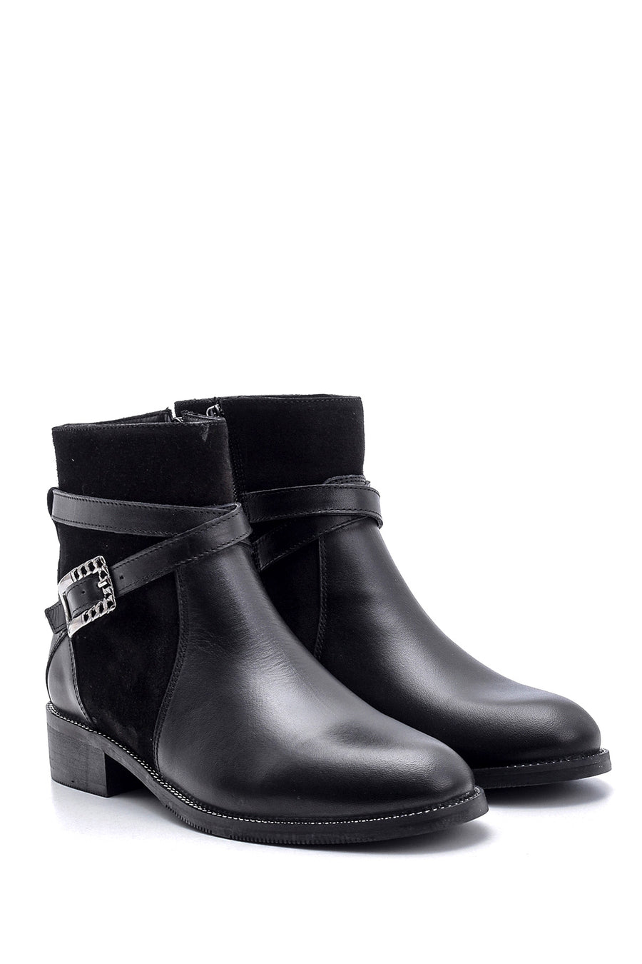 Kadın Toka Detaylı Deri Bot