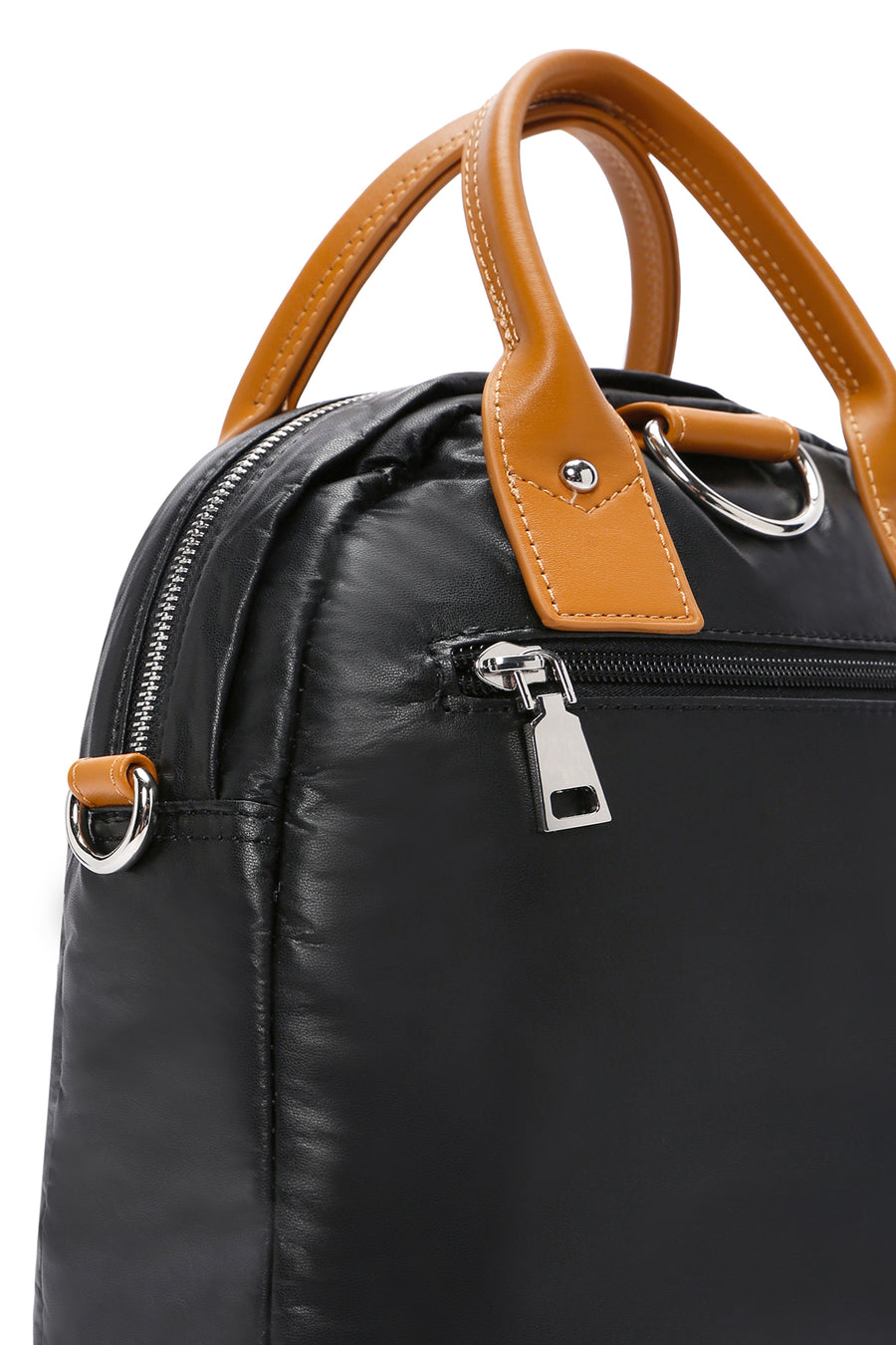 Women's Black Long Strap Backpack