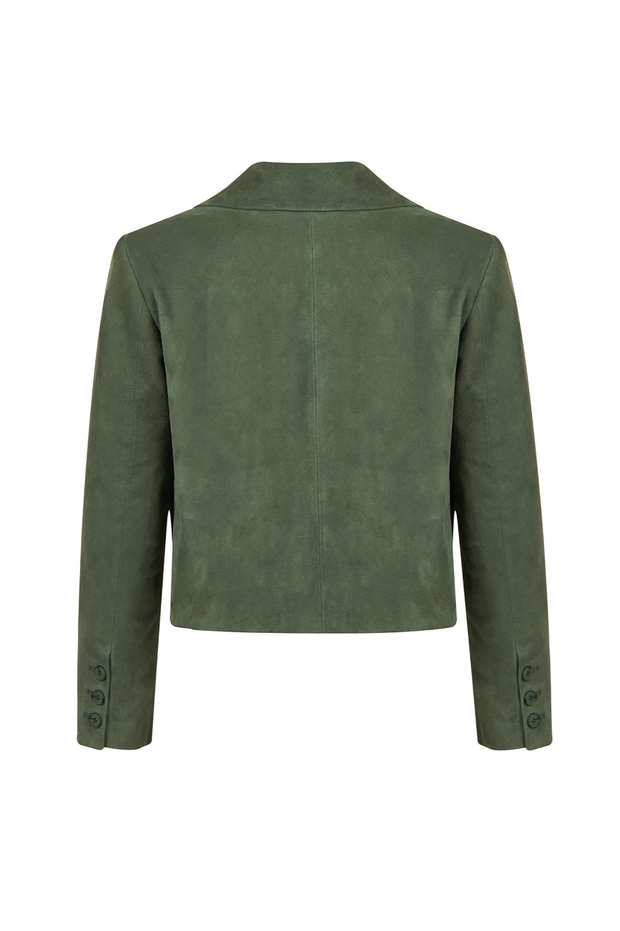 Cassandra Woman Green Slim-Fit Suede Leather Jacket