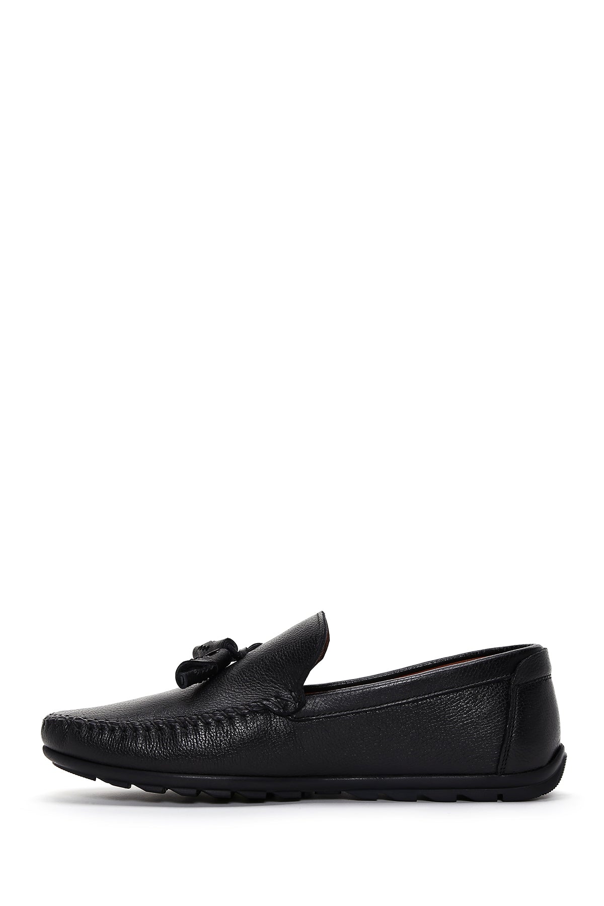 Erkek Siyah Deri Püsküllü Casual Loafer