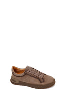 Erkek Vizon Bağcıklı Süet Deri Casual Sneaker | Derimod
