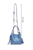 Women's Blue Long Strap Crossbody Bag with Accessory Detail | Derimod