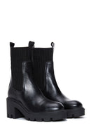 Women's Black Leather Heeled Chelsea Boots | Derimod