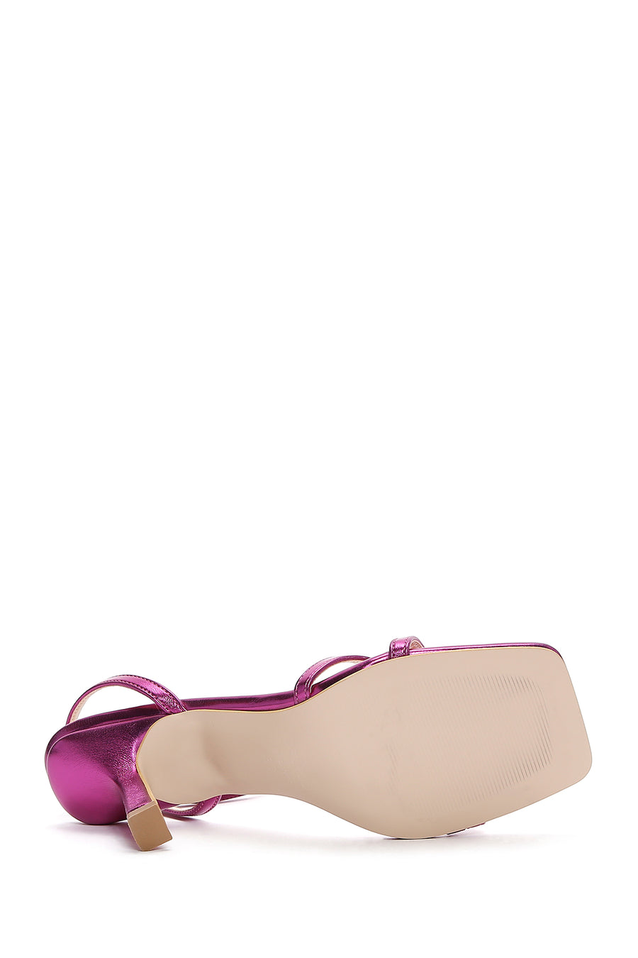 Women's Fuchsia Ankle Strap Heeled Sandals