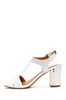 Women's White Thick Heeled Sandals | Derimod