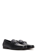 Men's Black Leather Buckle Classic Loafer | Derimod