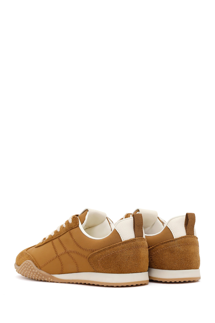 Women's Tan Lace-up Leather Sneaker