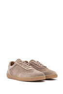 Men's Beige Lace-Up Suede Leather Sneaker | Derimod