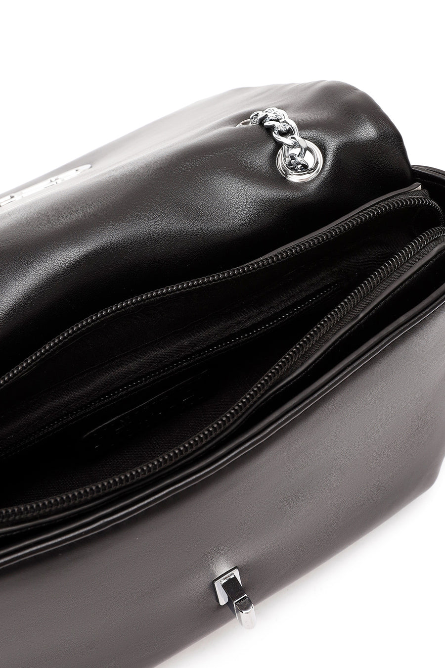 Women's Black Long Strap Quilted Patterned Shoulder Bag