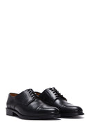 Men's Black Leather Patterned Classic Shoes | Derimod
