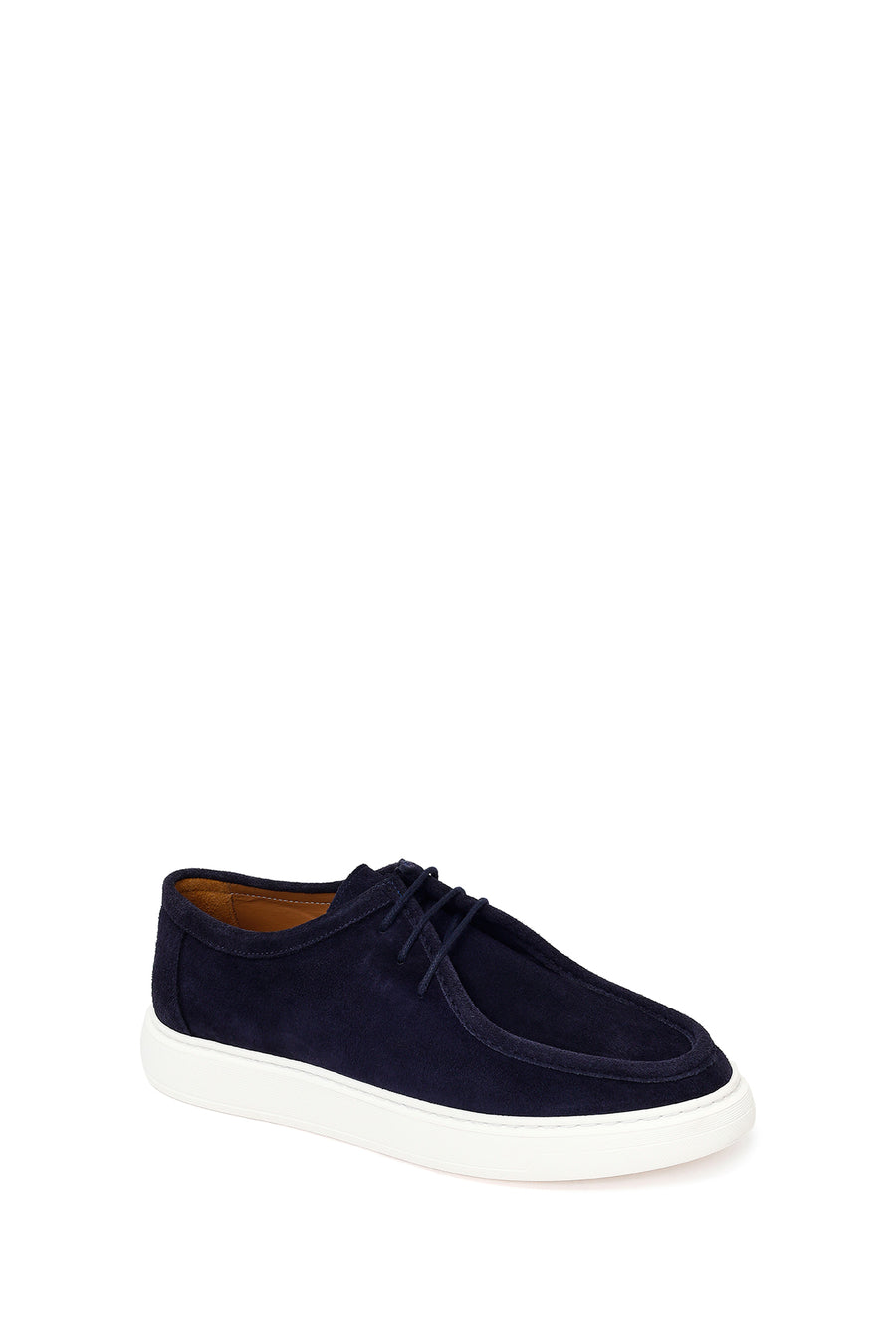 Male Navy Blue Lace-Up Thick-Soled Suede Casual Shoes