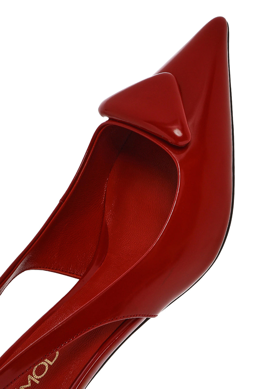 Women's Red Open Back Thin High Heel Leather Shoes