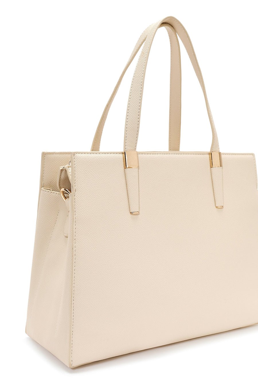 Women's Cream Long Strap Classic Handbag
