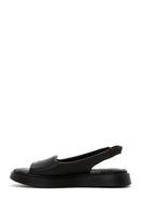 Women's Black Leather Comfort Sandals | Derimod