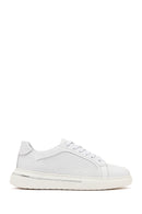 Erkek Beyaz Bağcıklı Kalın Tabanlı Deri Sneaker | Derimod