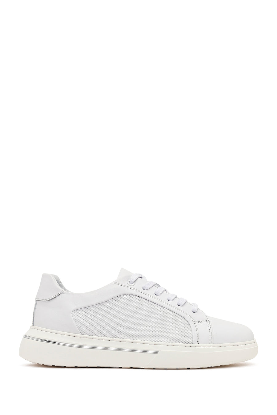Male White Lace-Up Leather Sneaker 26SFD660918 | Derimod
