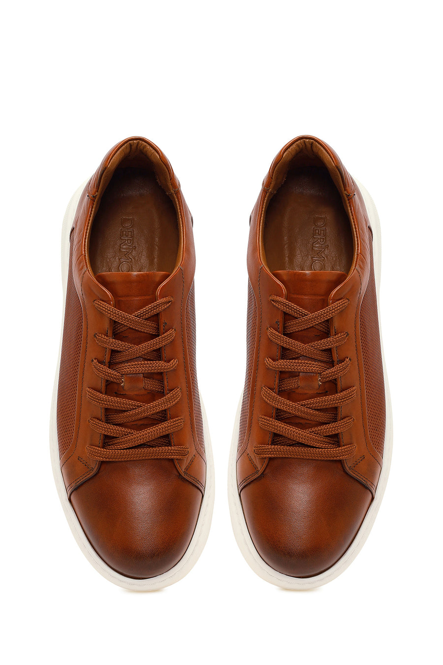 Male Tan Lace-Up Leather Sneaker