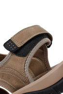 Men's Beige Leather Sandals | Derimod