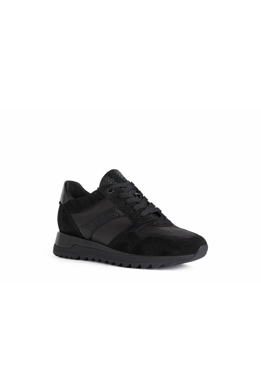 Geox Kadın Siyah Tabelya Kalın Tabanlı Deri Sneaker
