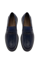 Erkek Lacivert Deri Casual Loafer | Derimod