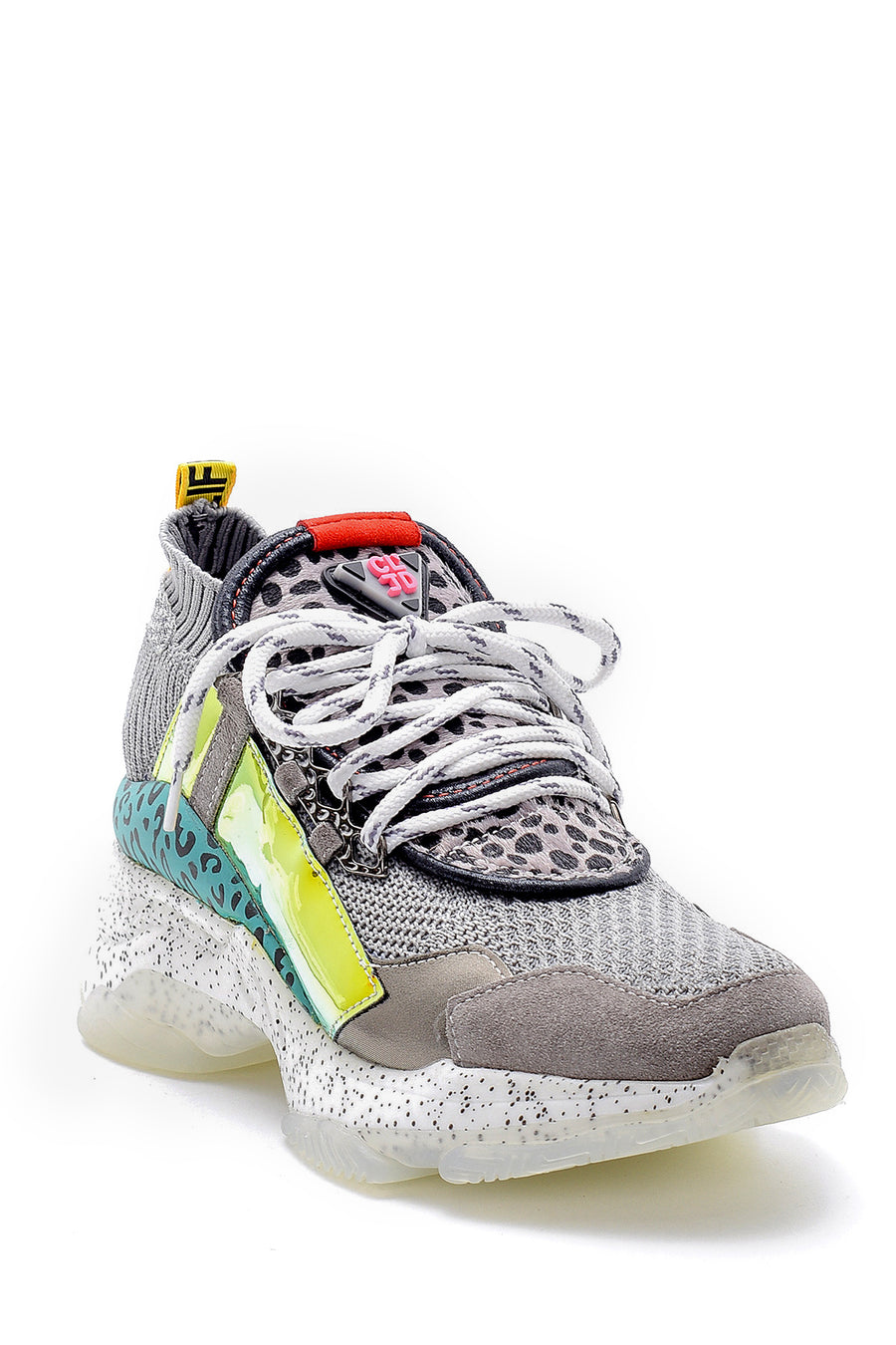 Women's High-Sole Leather Sneaker