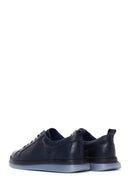 Men's Navy Blue Leather Sneaker | Derimod