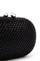 Women's Black Stone Long Strap Mini Clutch Bag | Derimod