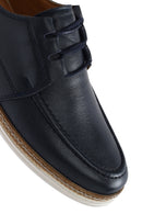 Men's Navy Blue Leather Casual Shoes | Derimod