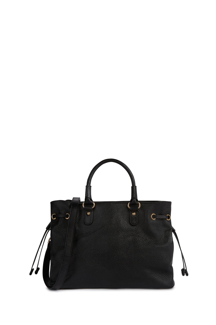 Geox Women's Black Marsila Long Strap Leather Handbag