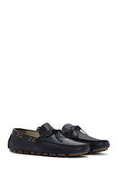 Men's Navy Blue Leather Comfort Loafer | Derimod