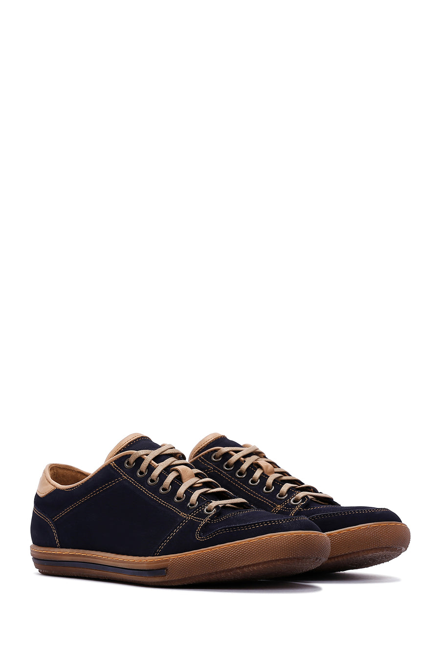 Men's Navy Blue Nubuck Leather Sneaker