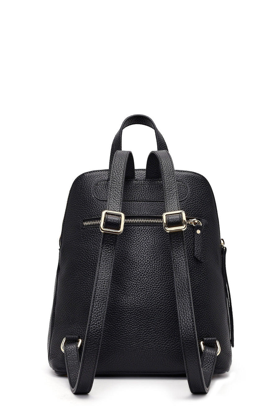 Women's Black Leather Backpack