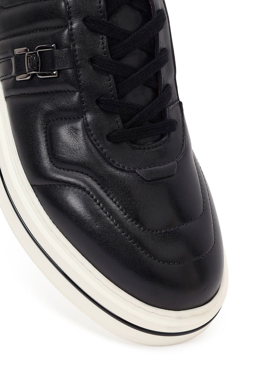 Male Black Lace-Up Leather Sneaker