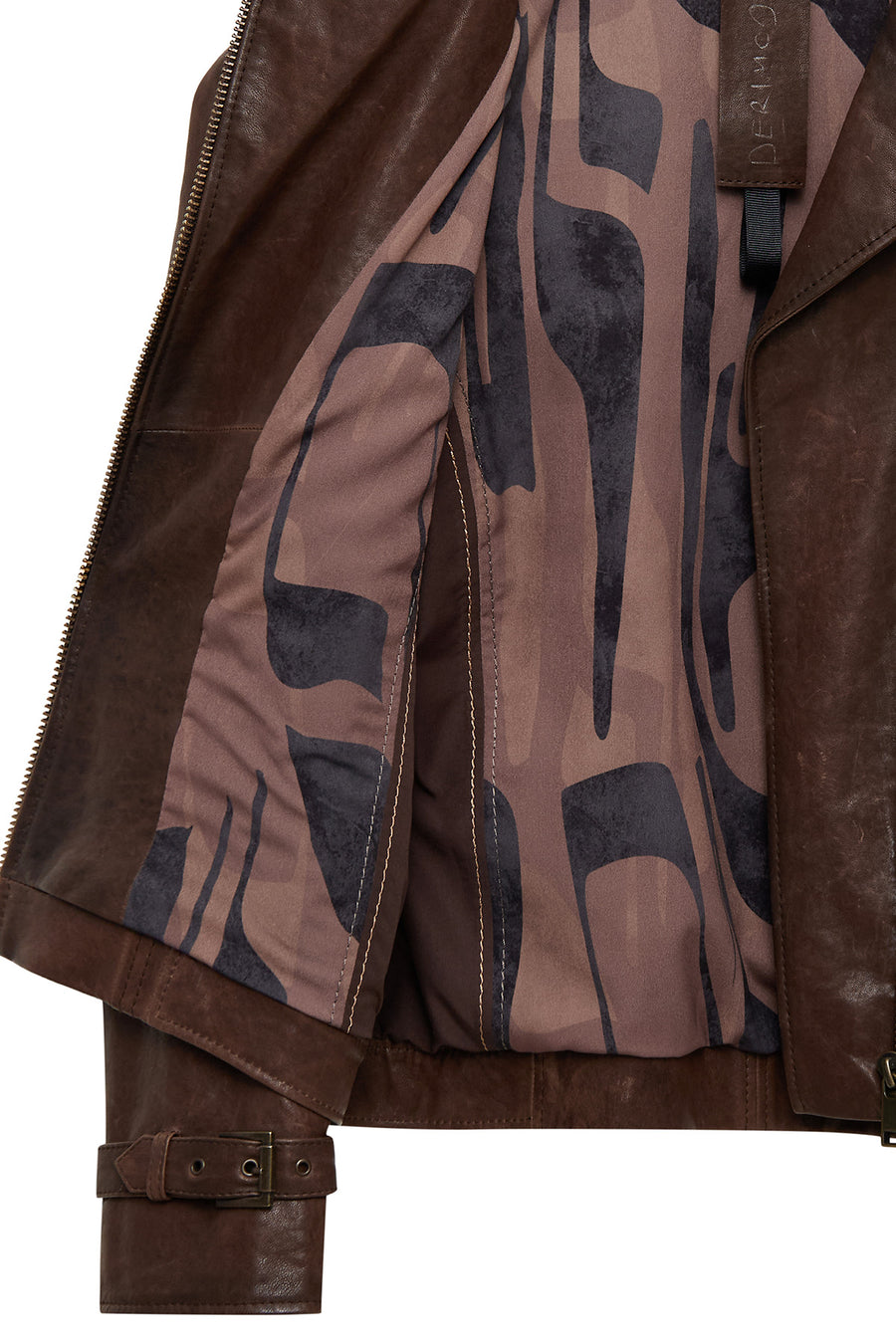 Paloma Women's Brown Double-Breasted Collar Oversize Leather Coat