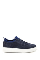 Erkek Mavi Süet Deri Sneaker | Derimod
