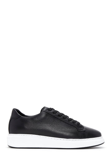 Men's Black Lace-up Leather Sneaker 24SFD640818 | Derimod