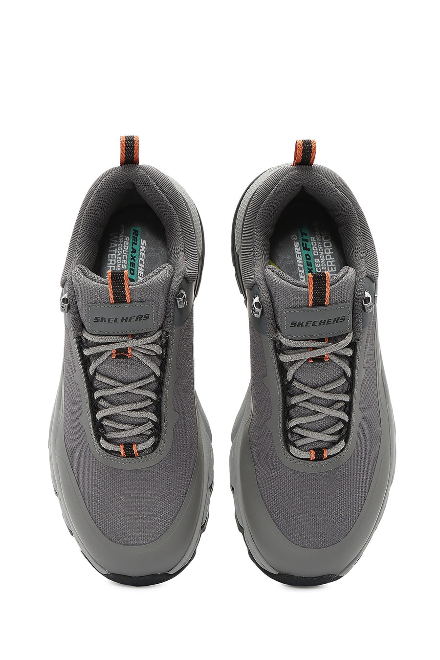 Skechers Men's Grey Lace-Up Fabric Sneakers