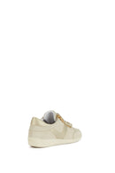 Geox Women's Beige Myria Lace-up Leather Sneaker | Derimod