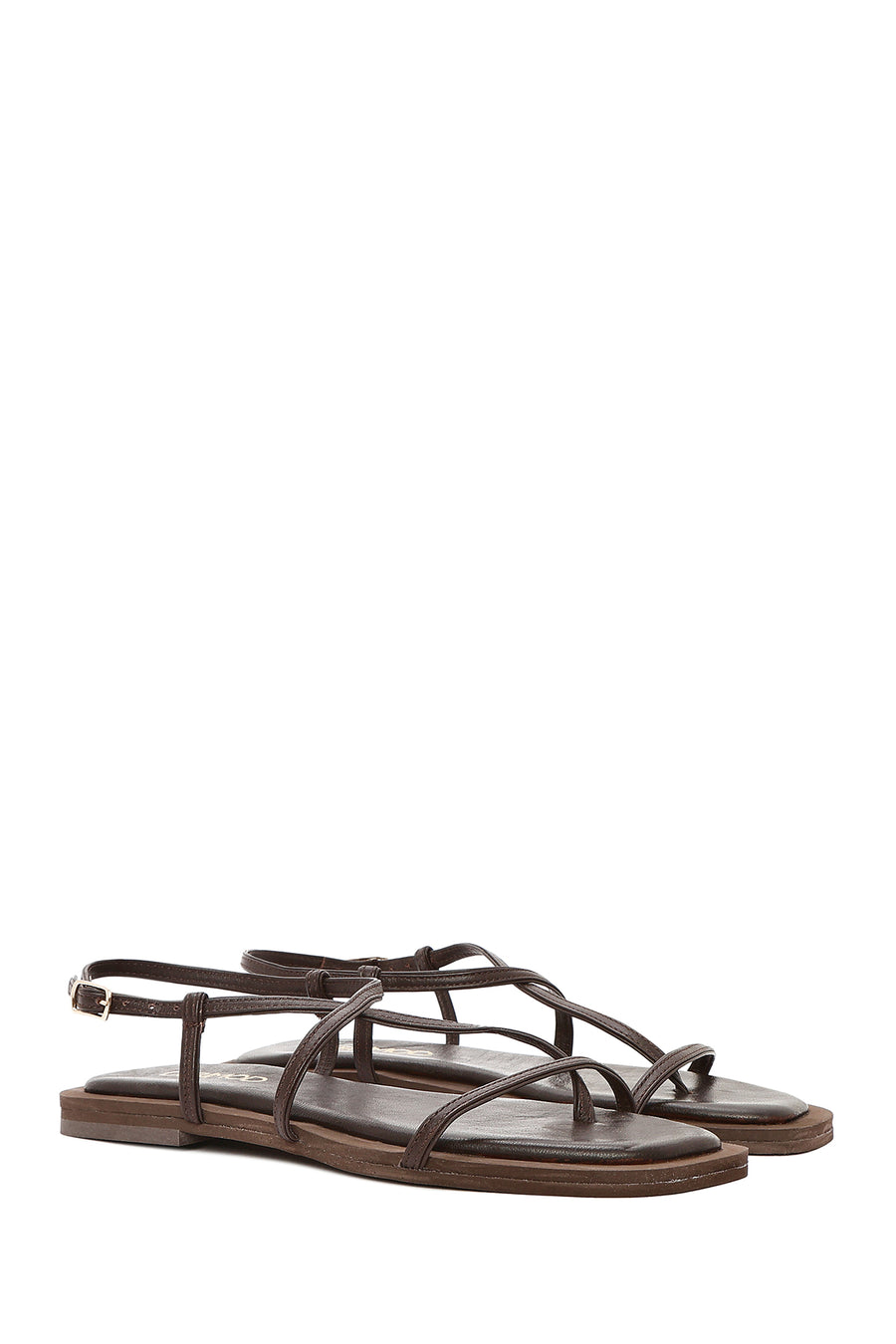 Women's Brown Flip-Flop Leather Sandals