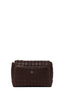 Woman Brown Printed Long-Strap Crossbody Bag | Derimod