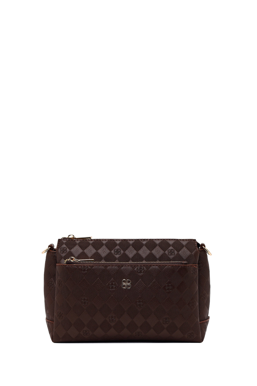 Woman Brown Printed Long-Strap Crossbody Bag