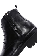 Men's Black Leather Zippered Casual Boots | Derimod