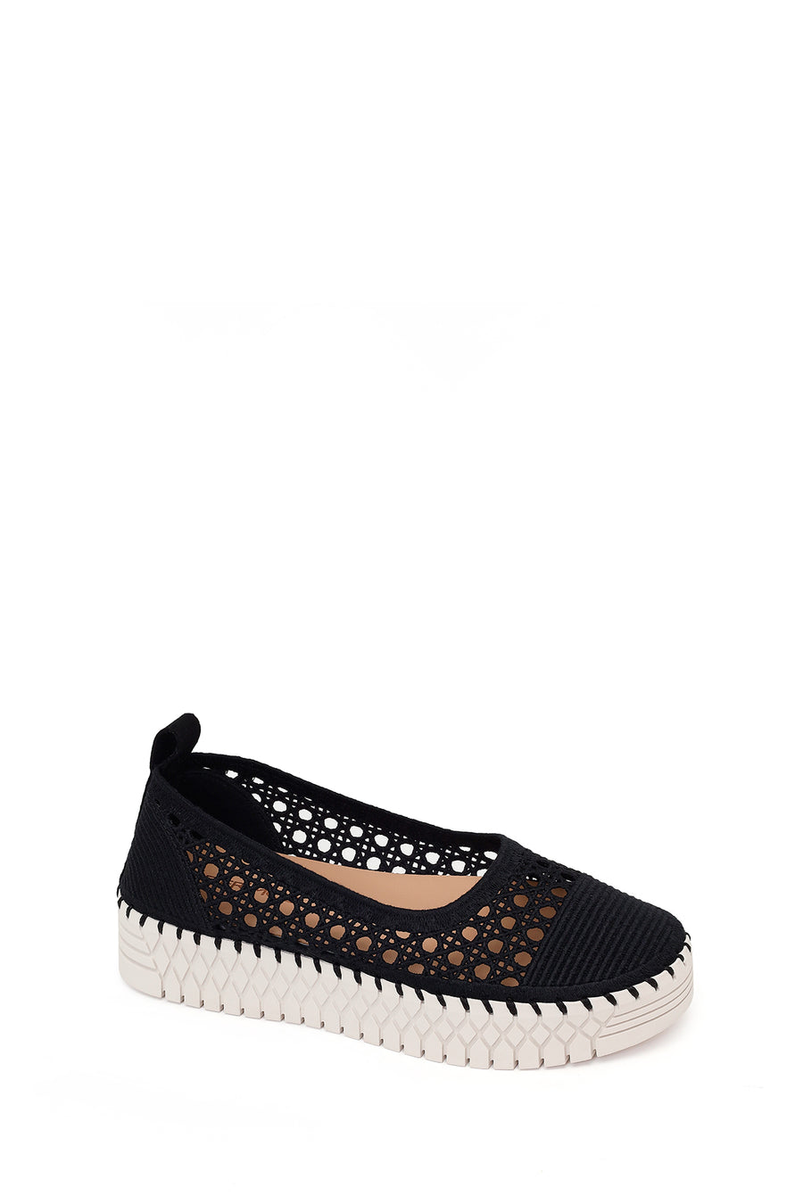 Woman Black Thick-Soled Fabric Casual Shoes