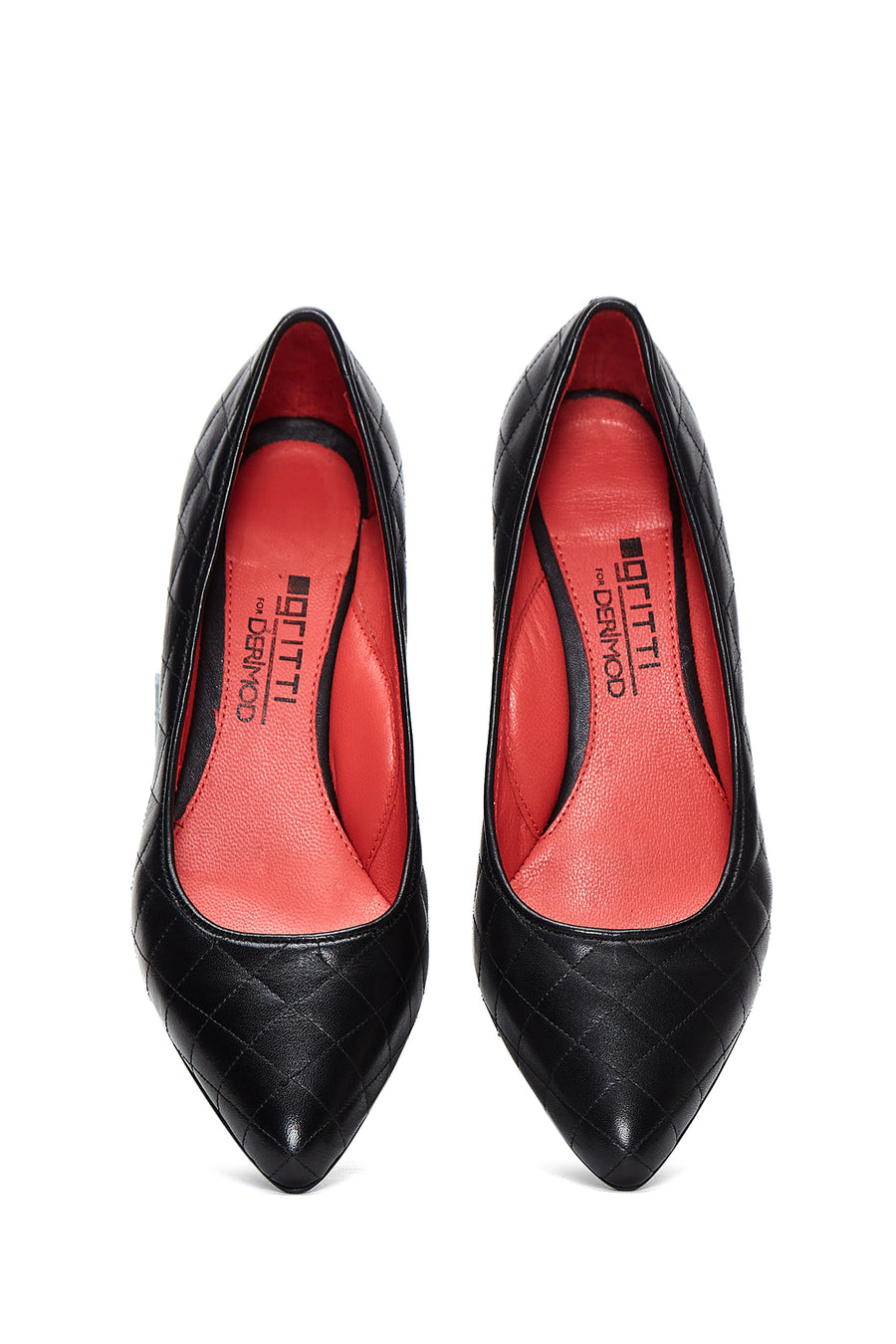 Women's Leather Gritti For Derimod Quilted Heeled Shoes