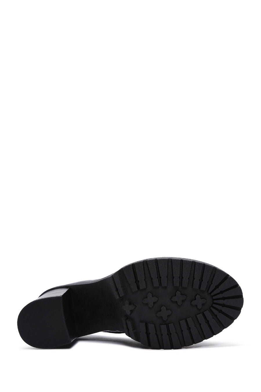 Kadın Siyah Rugan Deri Topuklu Loafer